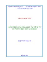 Quản trị nguồn nhân lực tại công ty cổ phần nhiệt điện An Khánh Luận văn thạc sĩ