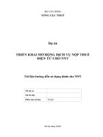 TRIỂN KHAI MỞ RỘNG DỊCH VỤ NỘP THUẾ ĐIỆN TỬ CHO NNT