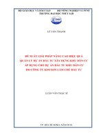 Đề xuất giải pháp nâng cao hiệu quả quản lý dự án đầu tư xây dựng khu dân cư