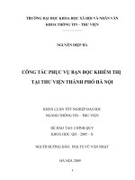 CÔNG TÁC PHỤC VỤ BẠN ĐỌC KHIẾM THỊ TẠI THƯ VIỆN THÀNH PHỐ HÀ NỘI KHOÁ LUẬN TỐT NGHIỆP ĐẠI HỌC NGÀNH THÔNG TIN – THƯ VIỆN NGƯỜI HƯỚNG DẪN: PGS.TS VŨ VĂN NHẬT