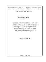 Nghiên cứu phương pháp đánh giá chất lượng và đề xuất một số giải pháp quản lý chất lượng công trình thủy lợi