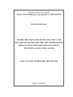 TÌM HIỂU HIỆN TRẠNG MÔI TRƯỜNG NÔNG THÔN VÀ ĐỀ XUẤT MỘT SỐ GIẢI PHÁP THỰC HIỆN TIÊU CHÍ MÔI TRƯỜNG TRONG XÂY DỰNG NÔNG THÔN MỚI XÃ SAN THÀNG, THÀNH PHỐ LAI CHÂU, TỈNH LAI CHÂU