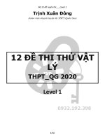 12 đề thi thử Vật lí THPT Quốc gia 2020 Level 1