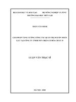 Giải pháp tăng cường công tác quản trị nguồn nhân lực tại công ty TNHH MTV Điện cơ hóa chất 15