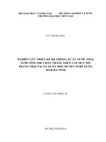 Nghiên cứu thiết kế hệ thống xử lý nước thải nuôi tôm thẻ chân trắng trên cát quy mô trang trại tại xã Xuân Phổ