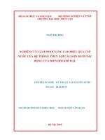 Nghiên cứu giải pháp nâng cao hiệu quả cấp nước của hệ thống thủy lợi cầu Sơn dưới tác động của biến đổi khí hậu