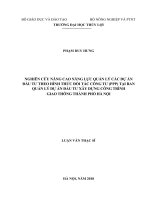Nghiên cứu nâng cao năng lực quản lý các dự án đầu tư theo hình thức đối tác công tư (PPP)