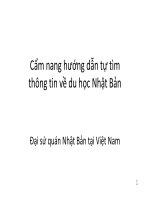 Cẩm nang hướng dẫn tự tìm thơng tin du học Nhật Bản Đại sứ quán Nhật Bản Việt Nam