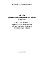 TÀI LIỆU boi duong thuong xuyen danh cho giao vien THCS mon tin hoc KHAI THÁC WEBSITE GIAO DUC HOA NHAP.EDU.VN HỖ TRỢ DẠY HỌC HÒA NHẬP MÔN TIN HỌC Ở THCS