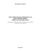 PHÁT TRIỂN CHƯƠNG TRÌNH ĐÀO TẠO GIÁO VIÊN PHỔ THÔNG NHÓM NGÀNH NGHỆ THUẬT