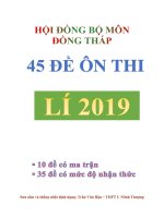 Bộ 45 đề ôn thi Vật lí 2019 – các trường THPT tỉnh Đồng Tháp