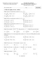 Đề kiểm tra định kỳ giải tích 12 chương 3 trường THPT triệu quang phục hưng yên 