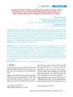 Đánh giá trữ lượng có thể khai thác nguồn nước dưới đất làm cơ sở cho việc khai thác phục vụ phát triển kinh tế xã hội vùng bán đảo Cà Mau