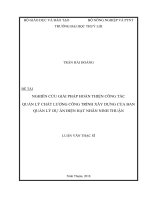 Nghiên cứu giải pháp hoàn thiện công tác quản lý chất lượng công trình xây dựng của Ban Quản lý dự án