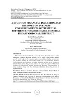 A study on financial inclusion and the role of business correspondents with special reference to Maredimilli Mandal in East Godavari district