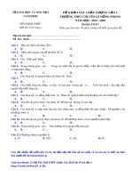 Đề khảo sát chất lượng lần 1 môn Toán lớp 12 năm 2019-2020 – Trường THPT Chuyên Lê Hồng Phong