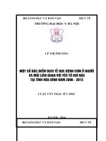 MỘT số đặc điểm DỊCH tễ học BỆNH cúm ở NGƯỜI và mối LIÊN QUAN với yếu tố KHÍ hậu tại TỈNH hòa BÌNH năm 2006   2015 