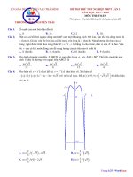Đề thi thử tốt nghiệp THPT môn Toán năm 2020 lần 1 - Sở GD&ĐT Thái Bình