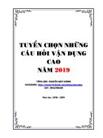 Tuyển chọn câu hỏi vận dụng cao trong đề thi thử THPTQG 2019 môn toán 