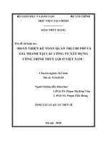 Tóm tắt Luận án tiến sĩ Kinh tế: Hoàn thiện kế toán quản trị chi phí và giá thành tại các công ty xây dựng công trình thủy lợi ở Việt Nam