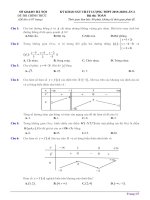 Đề thi KSCL môn Toán năm 2020 lần 2 - Sở GD&ĐT Hà Nội