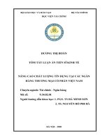 Tóm tắt Luận án tiến sĩ Kinh tế: Nâng cao chất lượng tín dụng tại các Ngân hàng thương mại cổ phần Việt Nam