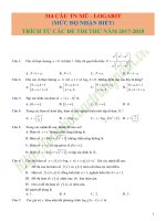 314 câu trắc nghiệm Mũ – Logarit Mức độ nhận biết – Giải chi tiết