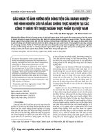 Các nhân tố ảnh hưởng đến dòng tiền của doanh nghiệp - mô hình nghiên cứu và bằng chứng thực nghiệm tại các công ty niêm yết thuộc ngành thực phẩm tại Việt Nam