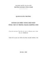 Tóm tắt Luận án tiến sĩ Công nghệ thông tin: Đánh giá hiệu năng bảo mật tầng vật lý trong mạng không dây