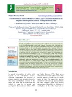The biochemical status of Robusta coffee (Coffea canephora) influenced by organic and integrated nutrient management practices