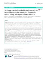 Study protocol of the RaPS study: Novel risk adapted prevention strategies for people with a family history of colorectal cancer