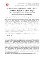 Đánh giá thích hợp đất đai đối với một số loại hình sử dụng đất nông nghiệp tại thành phố Đà Lạt, tỉnh Lâm Đồng