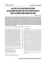 Các yếu tố về cơ cấu vốn chủ sở hữu có ảnh hưởng đến hiệu suất của cổ phiếu niêm yết trên thị trường chứng khoán Việt Nam