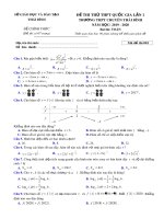Đề thi thử THPT quốc gia lần 1 môn Toán năm 2019-2020 – Trường THPT Chuyên Thái Bình