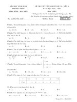 Đề thi thử tốt nghiệp THPT môn Toán năm 2020 lần 3 - Sở GD&ĐT Ninh Bình