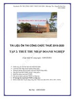 Tài liệu ôn thi công chức thuế 2019 2020 tập 2 Thuế Thu nhập doanh nghiệp
