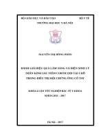 ĐÁNH GIÁ HIỆU QUẢ lâm SÀNG và điện SINH lý THẦN KINH SAU TIÊM CORTICOID tại CHỖ TRONG điều TRỊ hội CHỨNG ỐNG cổ TAY 