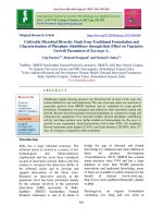 Cultivable microbial diversity study from traditional formulation and characterization of phosphate solubilizers through their effect on vegetative growth parameters of Zea mays L.
