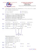 Đề thi thử tốt nghiệp THPT môn Toán năm 2020 lần 1 - Sở GD&ĐT Hưng Yên