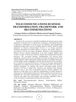 Telecommunications business transformation: framework and recommendations
