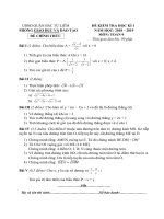 Đề kiểm tra học kỳ 1 toán 9 năm 2018 2019 phòng GD và đt bắc từ liêm hà nội 