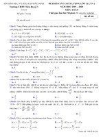 Đề thi KSCL toán 11 lần 2 năm 2019 2020 trường THPT tiên du 1 bắc ninh 