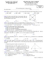 Đề kiểm tra hình học 11 chương 1 (phép biến hình) trường THPT vinh lộc TT  huế 