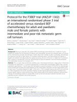 Protocol for the P3BEP trial (ANZUP 1302): An international randomised phase 3 trial of accelerated versus standard BEP chemotherapy for adult and paediatric male and female patients with