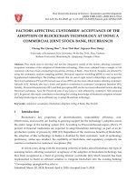 Factors affecting customers’ acceptance of the adoption of blockchain technology at dong a commercial joint stock bank, Hue branch