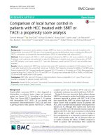 Comparison of local tumor control in patients with HCC treated with SBRT or TACE: A propensity score analysis