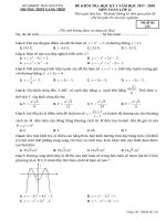 Đề kiểm tra HK1 toán 12 năm học 2017 2018 trường THPT gang thép thái nguyên 