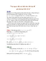 Truy ngược dấu biểu thức liên hợp để giải phương trình vô tỉ hương nguyễn 