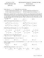 Đề thi khảo sát HK1 toán 12 năm học 2017 2018 trường THPT đức thọ hà tĩnh 