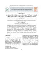 Rethinking city classification system in Vietnam: Towards urban sustainability and people-centered development